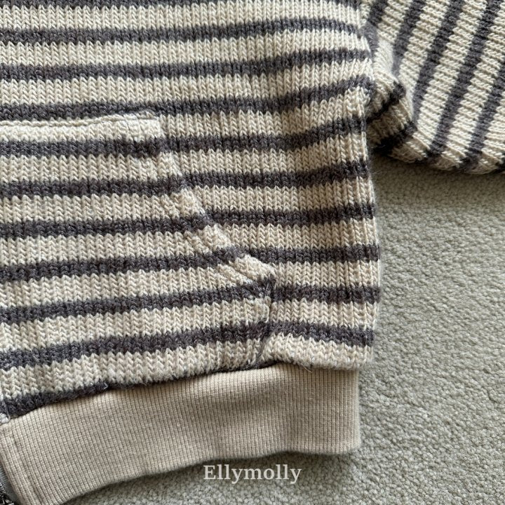 [PRE-ORDER] Wool Knit Stripe Hoodie Jacket
