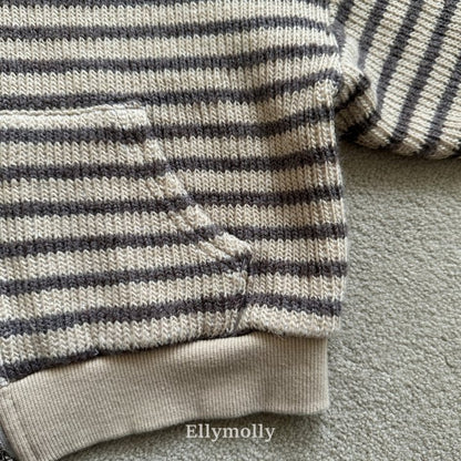[PRE-ORDER] Wool Knit Stripe Hoodie Jacket