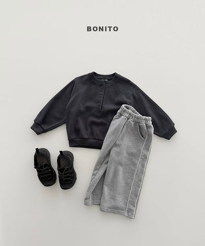 Henry Neck Sweatshirts [Charcoal]