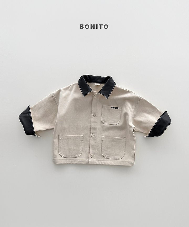Faux Leather Collar Jacket [S(2-3yr)]