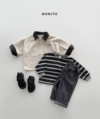 Faux Leather Collar Jacket [S(2-3yr)]