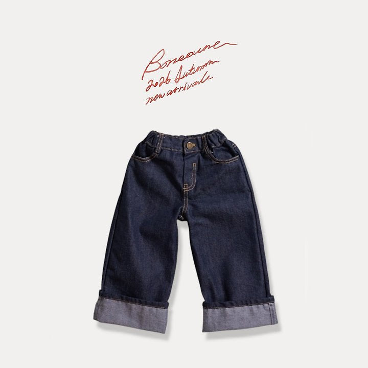 [PRE-ORDER] Wide Roll-Up Denim Pants