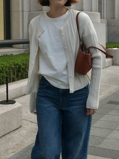 [PRE-ORDER] Wiggly Ribbed Cardigan (Mom Couple)