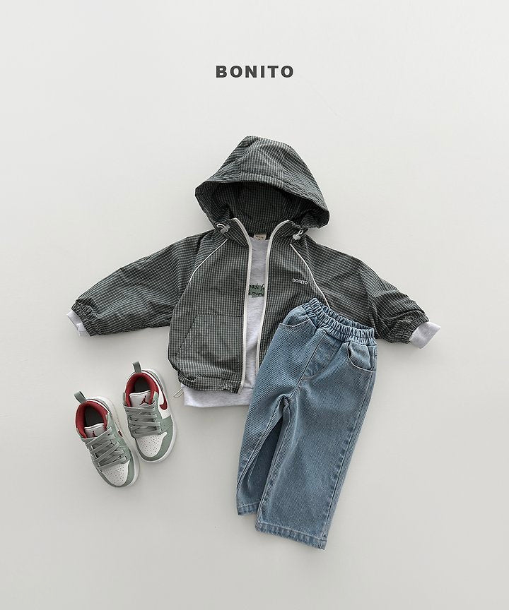 [PRE-ORDER] Check Piping Windbreaker (Mom&Dad Couple)