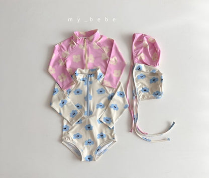 [PRE-ORDER] Zipper Swim Suit + Hat Set