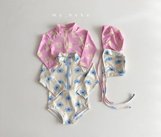 [PRE-ORDER] Zipper Swim Suit + Hat Set