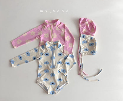 [PRE-ORDER] Zipper Swim Suit + Hat Set