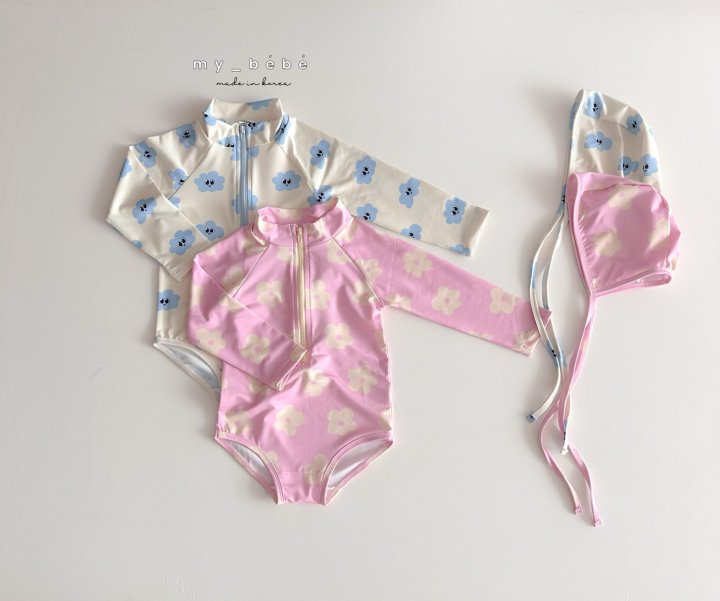 [PRE-ORDER] Zipper Swim Suit + Hat Set