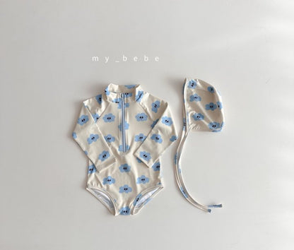 [PRE-ORDER] Zipper Swim Suit + Hat Set