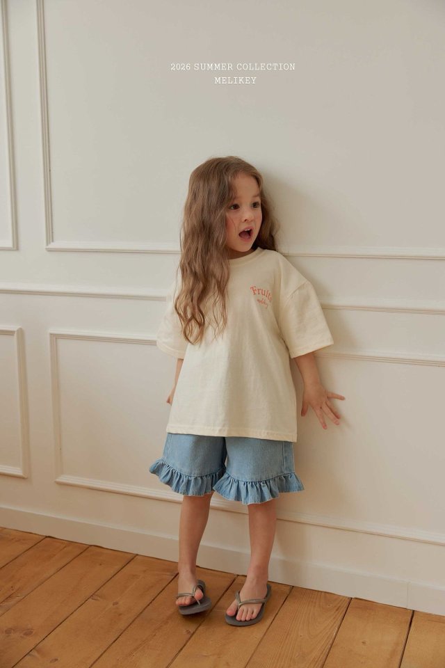 [PRE-ORDER] Frill Half Denim Pants