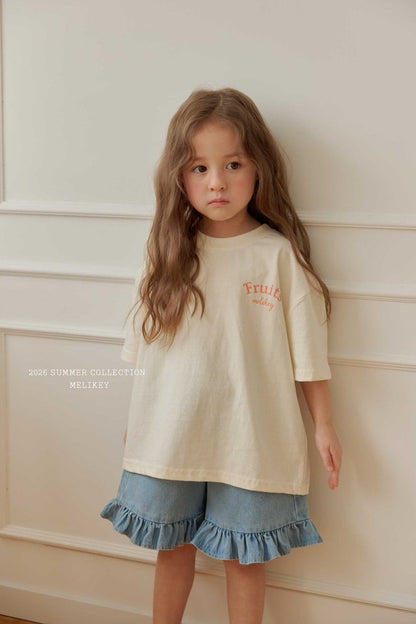 [PRE-ORDER] Frill Half Denim Pants