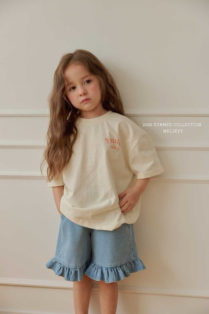 [PRE-ORDER] Frill Half Denim Pants