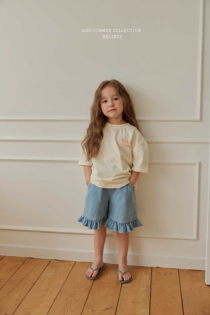 [PRE-ORDER] Frill Half Denim Pants