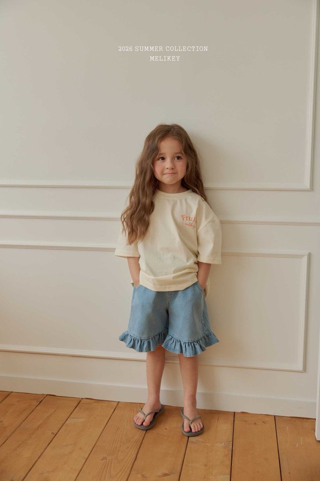 [PRE-ORDER] Frill Half Denim Pants