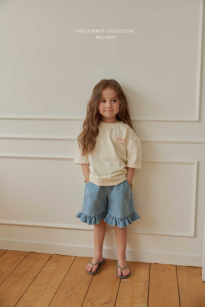 [PRE-ORDER] Frill Half Denim Pants