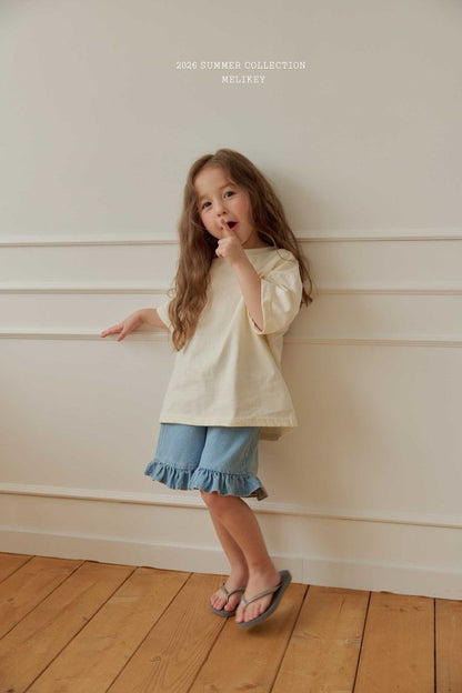 [PRE-ORDER] Frill Half Denim Pants