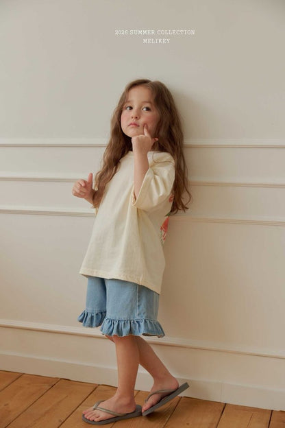 [PRE-ORDER] Frill Half Denim Pants
