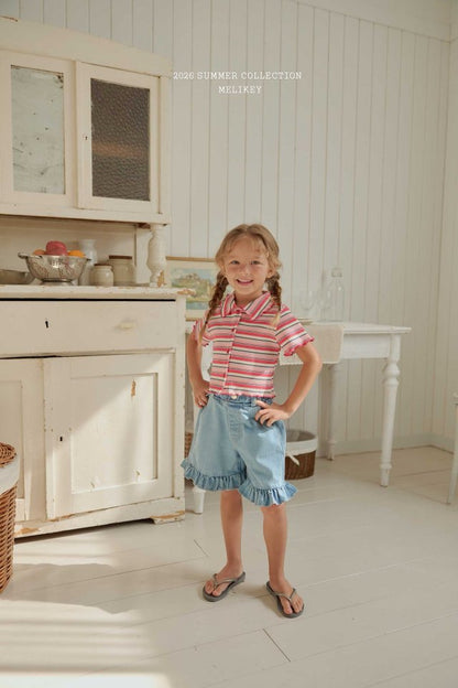 [PRE-ORDER] Frill Half Denim Pants