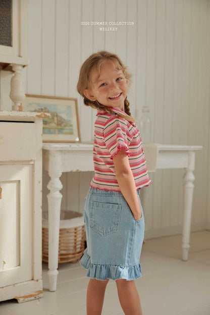 [PRE-ORDER] Frill Half Denim Pants