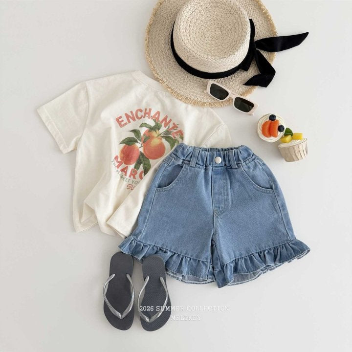 [PRE-ORDER] Frill Half Denim Pants