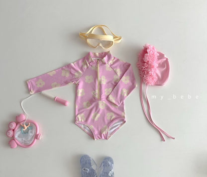 [PRE-ORDER] Zipper Swim Suit + Hat Set