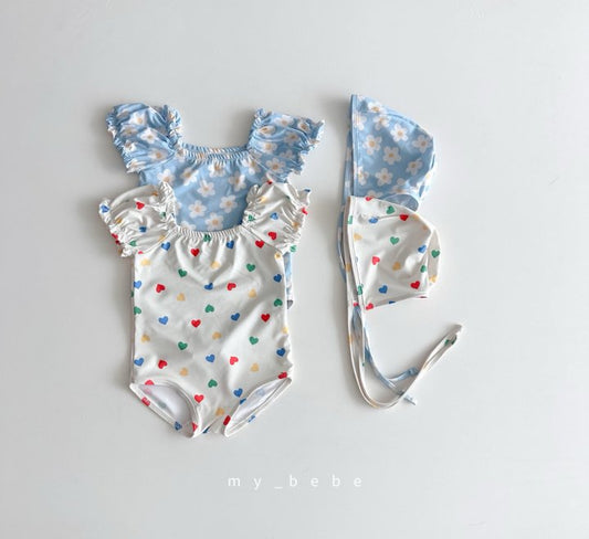 [PRE-ORDER] Shirring Swim Suit + Hat Set