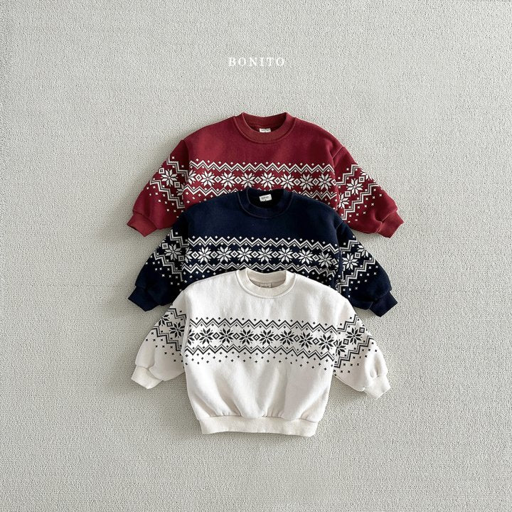 Snow Floral Sweatshirts [Navy/M(3-4yr)]
