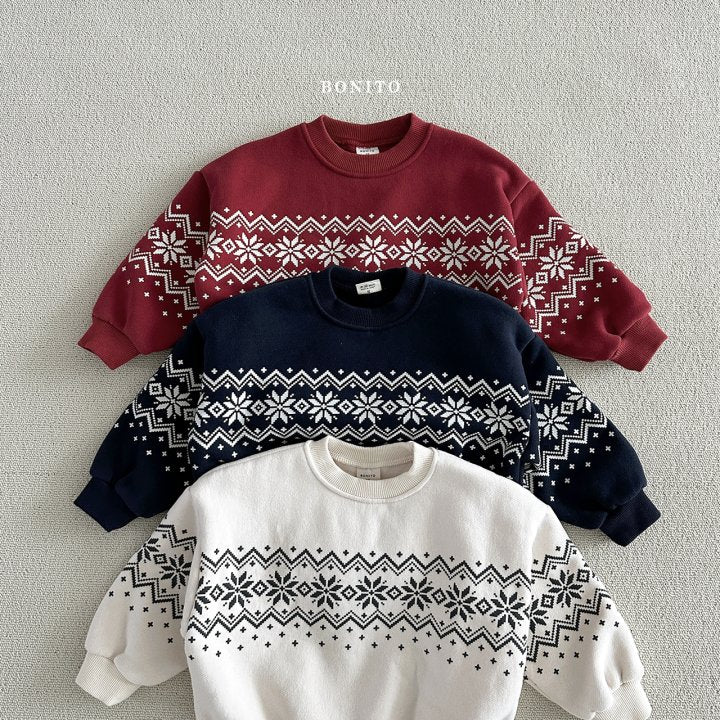 Snow Floral Sweatshirts [Navy/M(3-4yr)]