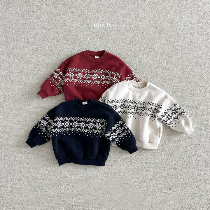 Snow Floral Sweatshirts [Navy/M(3-4yr)]