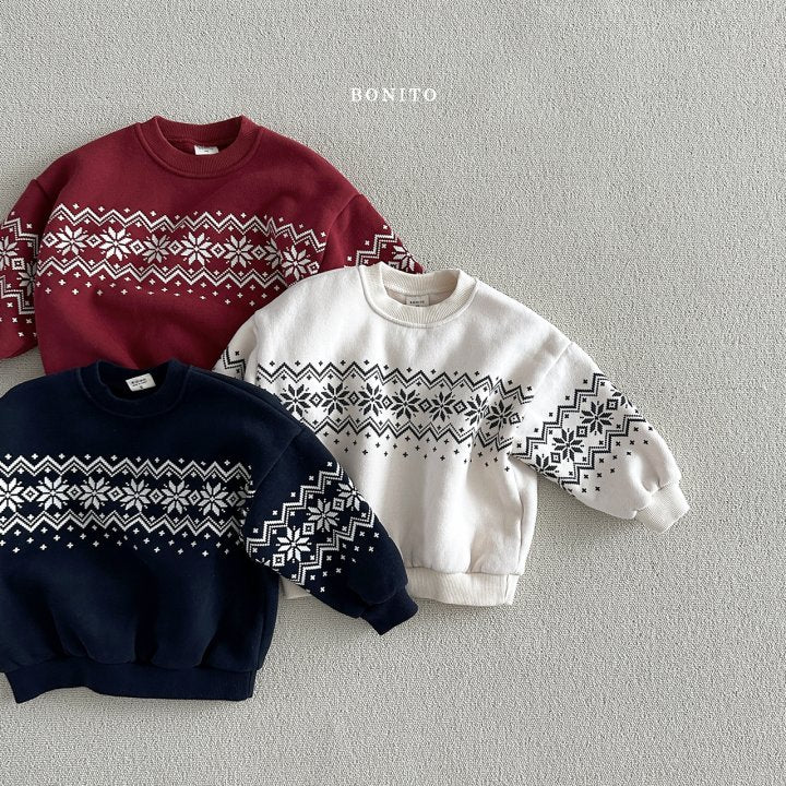Snow Floral Sweatshirts [Navy/M(3-4yr)]