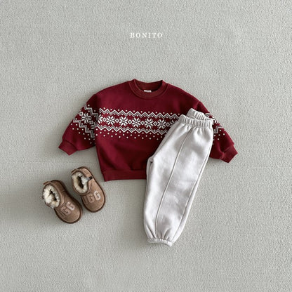 Snow Floral Sweatshirts [Navy/M(3-4yr)]