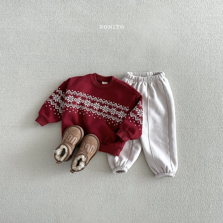 Snow Floral Sweatshirts [Navy/M(3-4yr)]