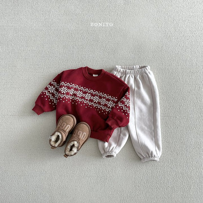 Snow Floral Sweatshirts [Navy/M(3-4yr)]