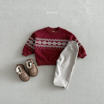 Snow Floral Sweatshirts [Navy/M(3-4yr)]