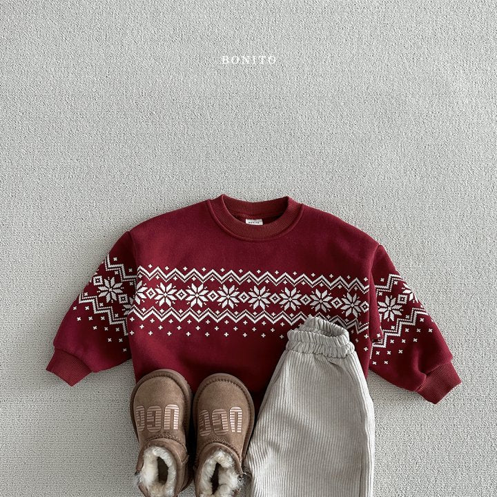 Snow Floral Sweatshirts [Navy/M(3-4yr)]