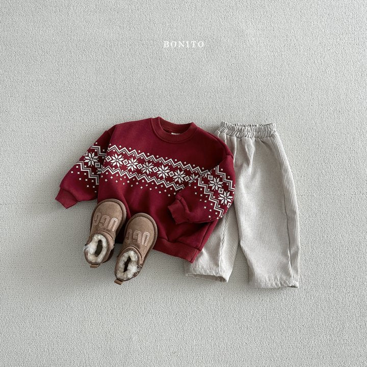 Snow Floral Sweatshirts [Navy/M(3-4yr)]