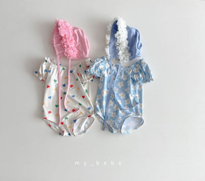 [PRE-ORDER] Shirring Swim Suit + Hat Set