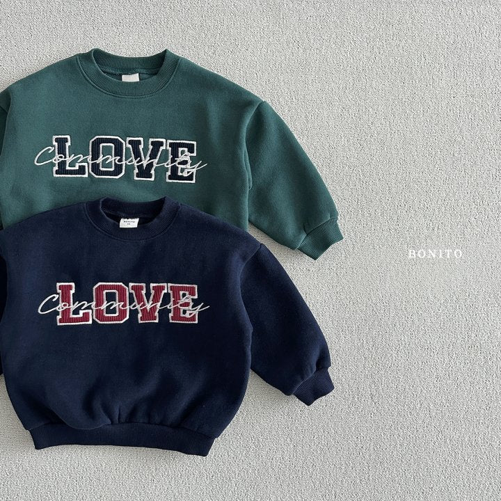Love Corduroy Sweatshirts [Green/M(3-4yr)]