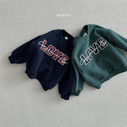Love Corduroy Sweatshirts [Green/M(3-4yr)]