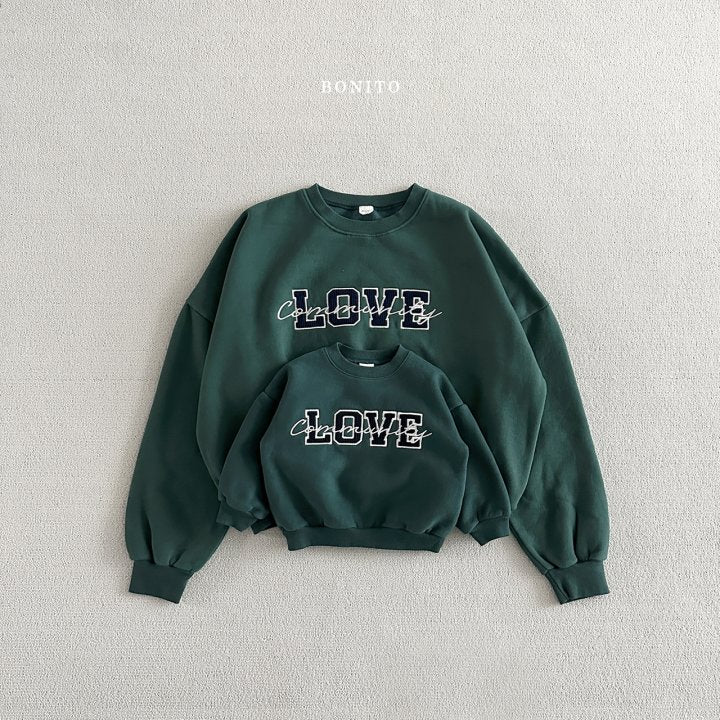 Love Corduroy Sweatshirts [Green/M(3-4yr)]
