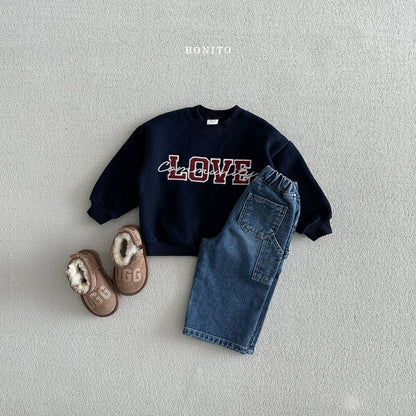 Love Corduroy Sweatshirts [Green/M(3-4yr)]