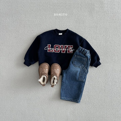 Love Corduroy Sweatshirts [Green/M(3-4yr)]