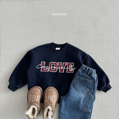 Love Corduroy Sweatshirts [Green/M(3-4yr)]