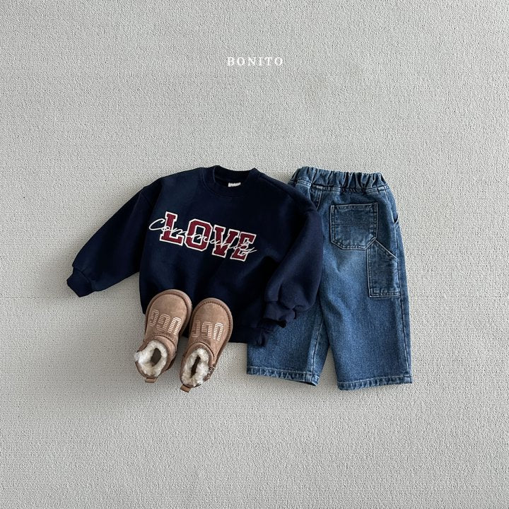 Love Corduroy Sweatshirts [Green/M(3-4yr)]
