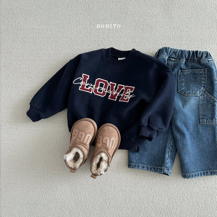 Love Corduroy Sweatshirts [Green/M(3-4yr)]