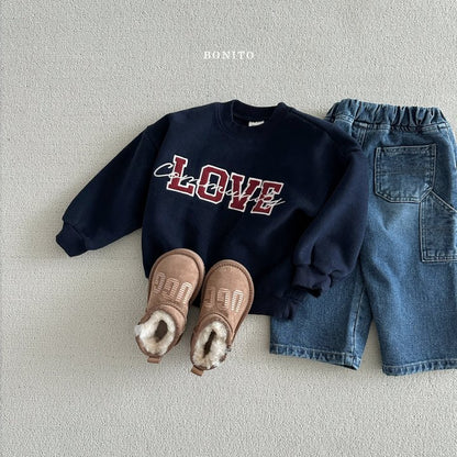 Love Corduroy Sweatshirts [Green/M(3-4yr)]