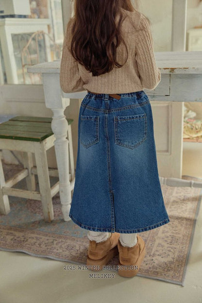 [PRE-ORDER] A Line Long Denim Skirts