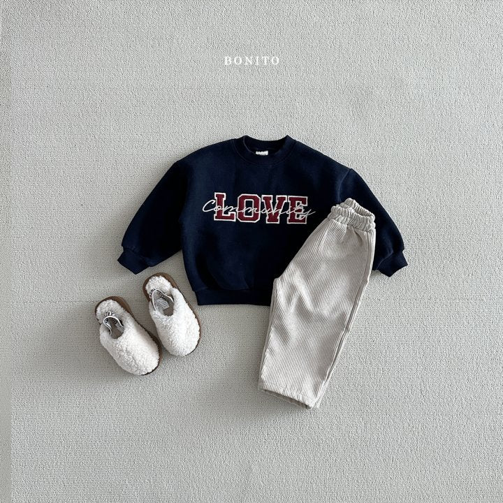 Love Corduroy Sweatshirts [Green/M(3-4yr)]