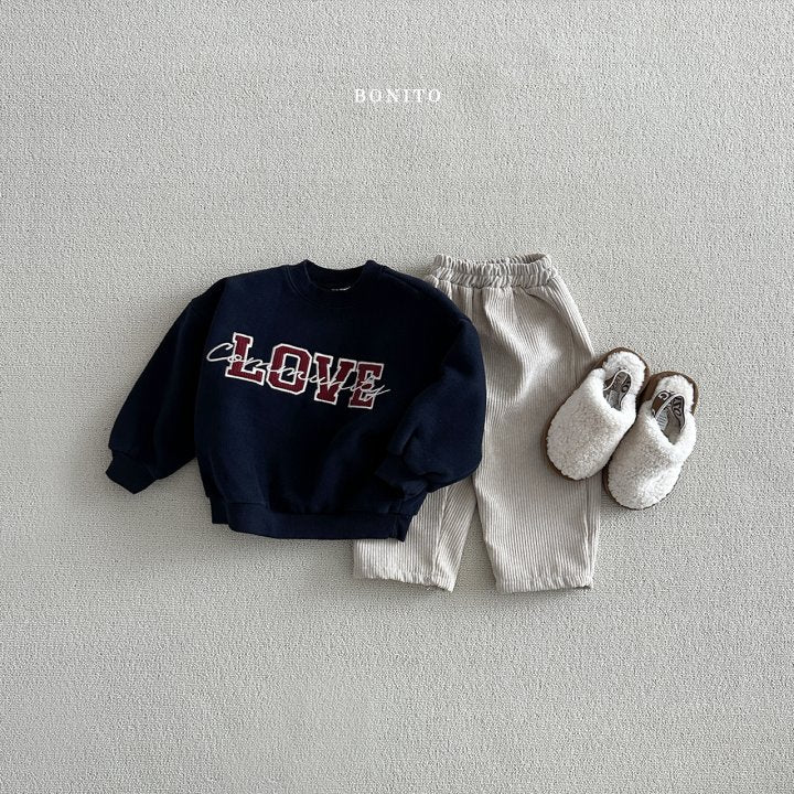 Love Corduroy Sweatshirts [Green/M(3-4yr)]