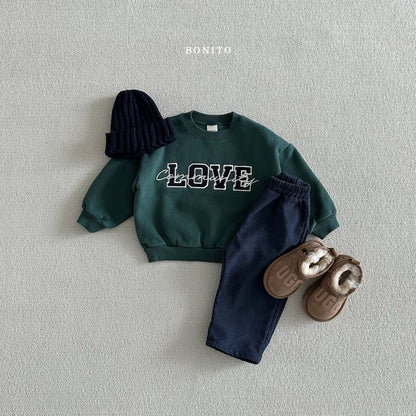 Love Corduroy Sweatshirts [Green/M(3-4yr)]